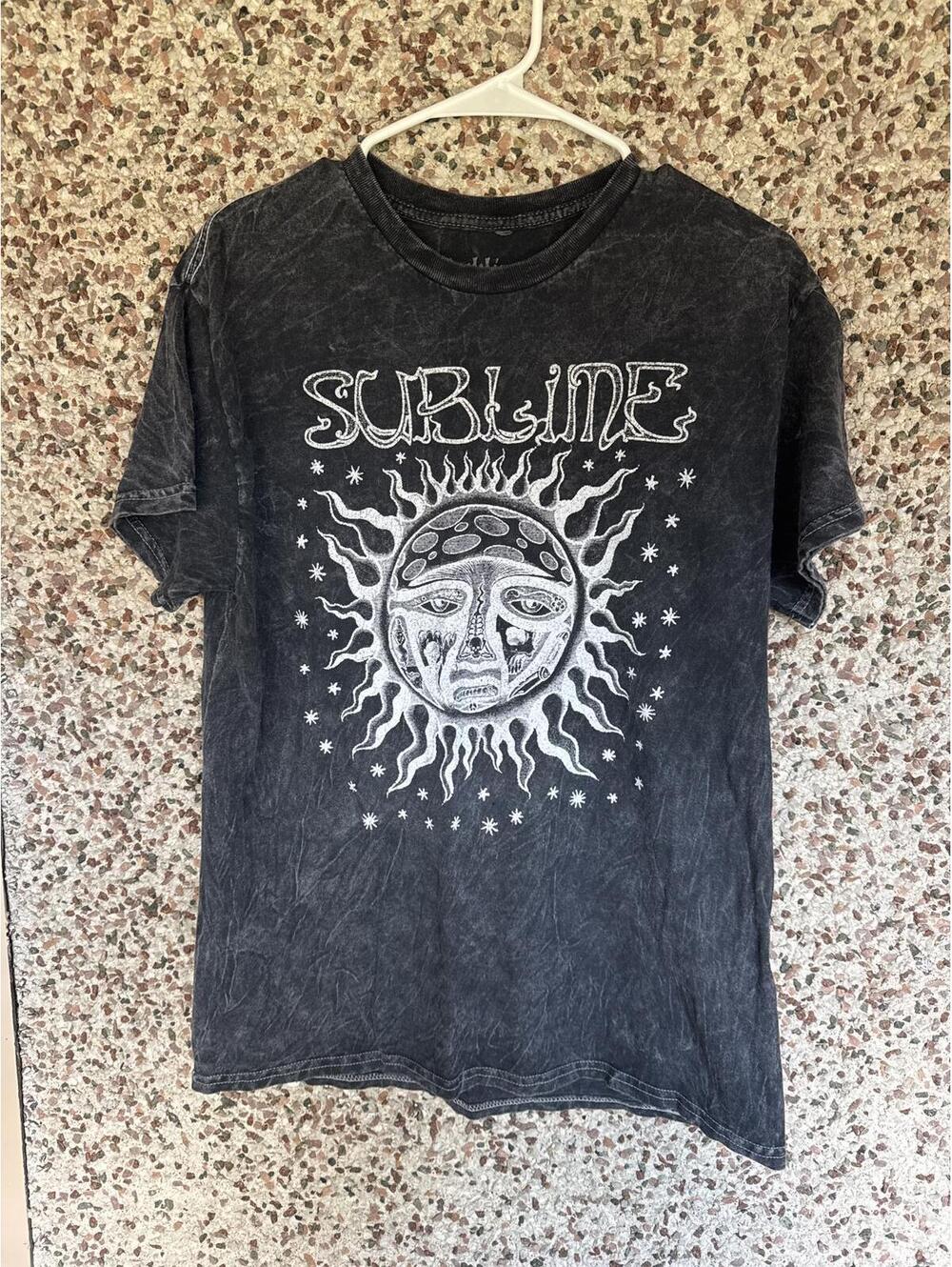 Sublime Sun Logo Graphic T-Shirt Black Distressed Medium